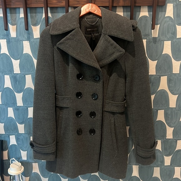 BCBG grey double breasted pea coat. Great condition. Size small. - Picture 2 of 10